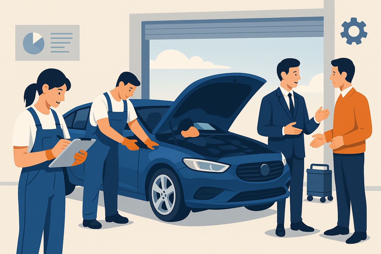 Ilustrácia autoservisu